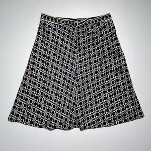 Vtg Y2K Tommy Hilfiger Silk Chain Patterned Skirt / Sz 6 / Op Art Glam Flowy